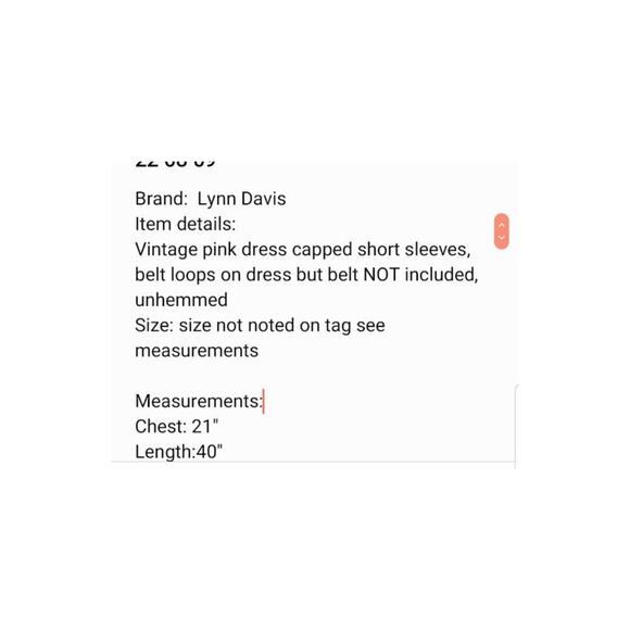 Lynn Davis Vintage Pink Capped Short Sleeve BOTTOM CUT OFF Dress tunic blouse - Picture 3 of 8